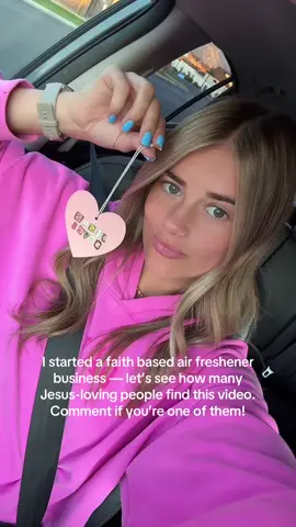 I started a faith based air freshener brand 🙏✨ let’s see how many Jesus-loving people can find this video — comment if that’s you! 🕊️ #FaithBased #SmallBusiness #ChristianTikTok #JesusLovesYou 
