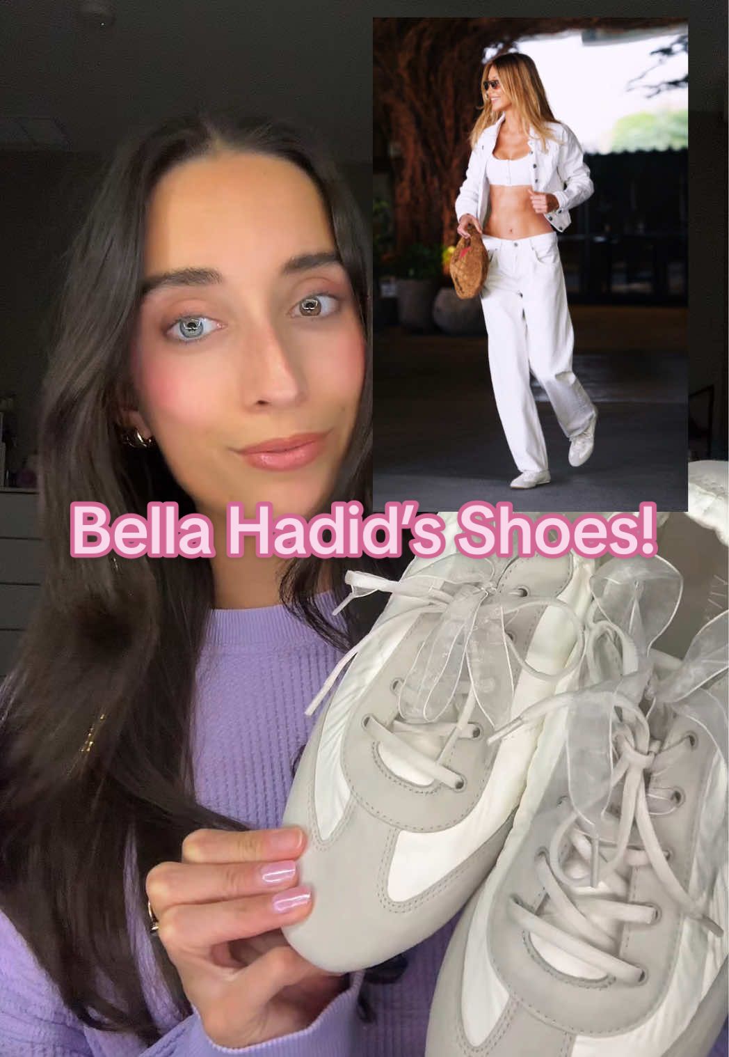 The BEST celebrity look that we can all have!! 🤍 @VIVAIA #sneakerina #bellahadid #bellainvivaia #vivaia #itshoes2025