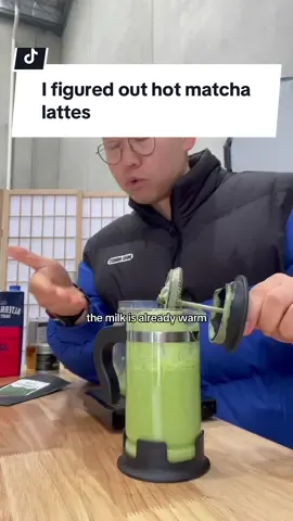 I just cracked the code on hot frothy matcha lattes at home with an electric Frother.  Buckle up it’s so simple you’ll feel like a genius by the end.  1. Microwave 100-150ml milk for 30 seconds twice. Take it out and swish around so the heat is evenly distributed. 2. Sift 3-5g matcha (use more if you like it STRONG) 3. Add any sweetener you like  4. Whisk it with electric Frother for 30 seconds  5. Enjoy immediately  6. OPTIONAL Step - French press the matcha latte again for extra creaminess.  #hotmatcha #matchalatterecipe #makematchawithme #matchaathome #homecafe #matchalover 