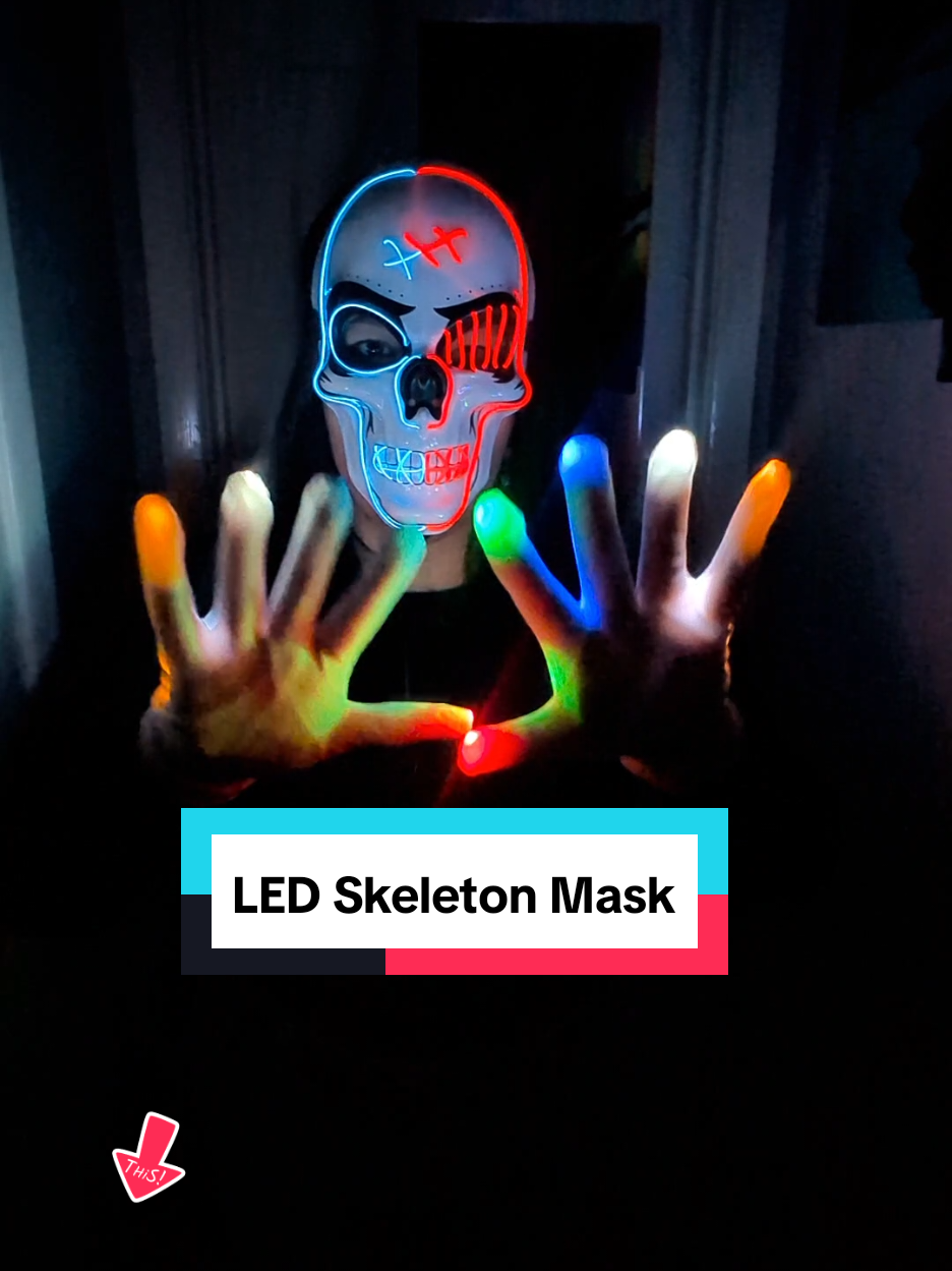 2025 New Halloween LED Mask Scary LED Skeleton Mask Purge Hacker Mask Glow in The Dark Mask for Halloween Costume Party  #tiktokshop #tiktokshoplaborday #feelingirlfeelsoft #tiktokshocreatorpick #halloween2025 