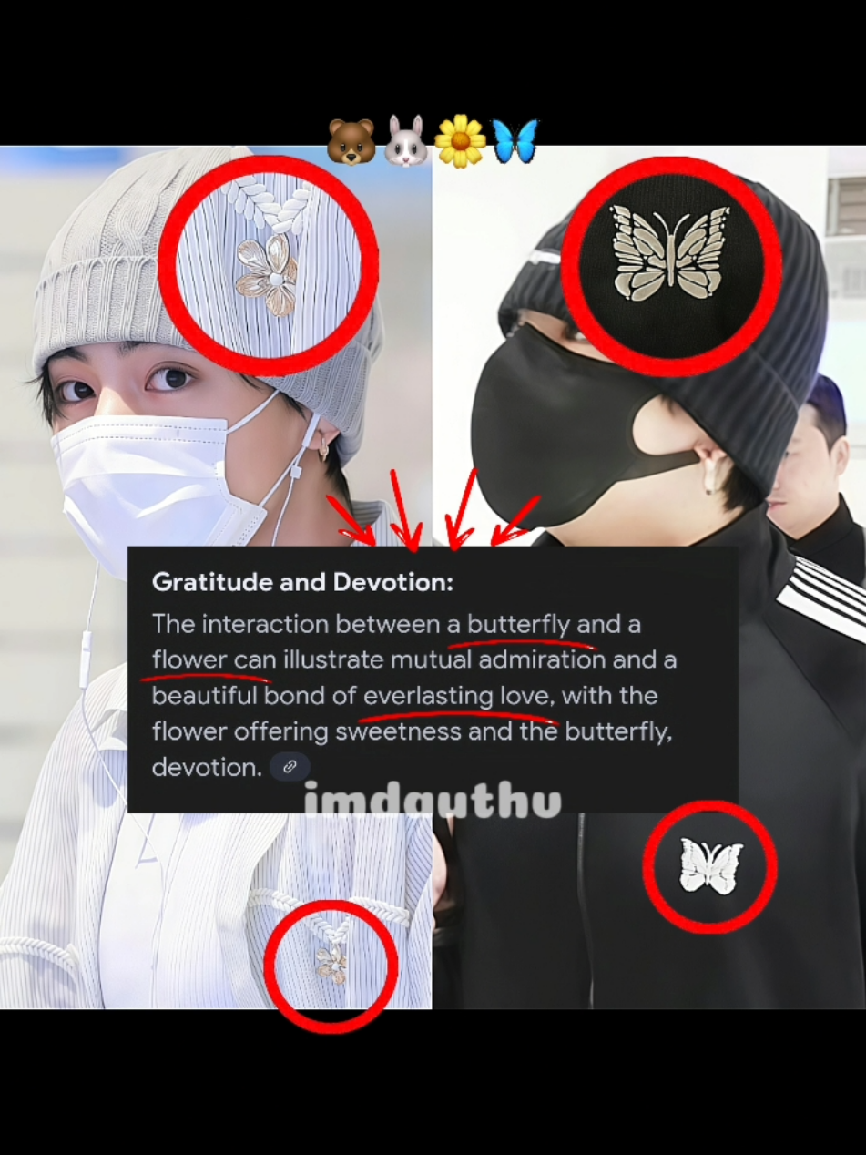 The connection between flowers and butterflies 🐻🐰🌼🦋👬🏻💞 #taekook #vkook #viral #fyp #dauthv    