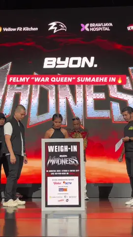 FELMY “WAR QUEEN” SUMAEHE IN🔥 WEIGH-IN & PRESSCON BYON MADNESS 2 LIVE DI YOUTUBE CELLOSZXZ!!! #byoncombat #byonsports #byoncombatshowbiz 