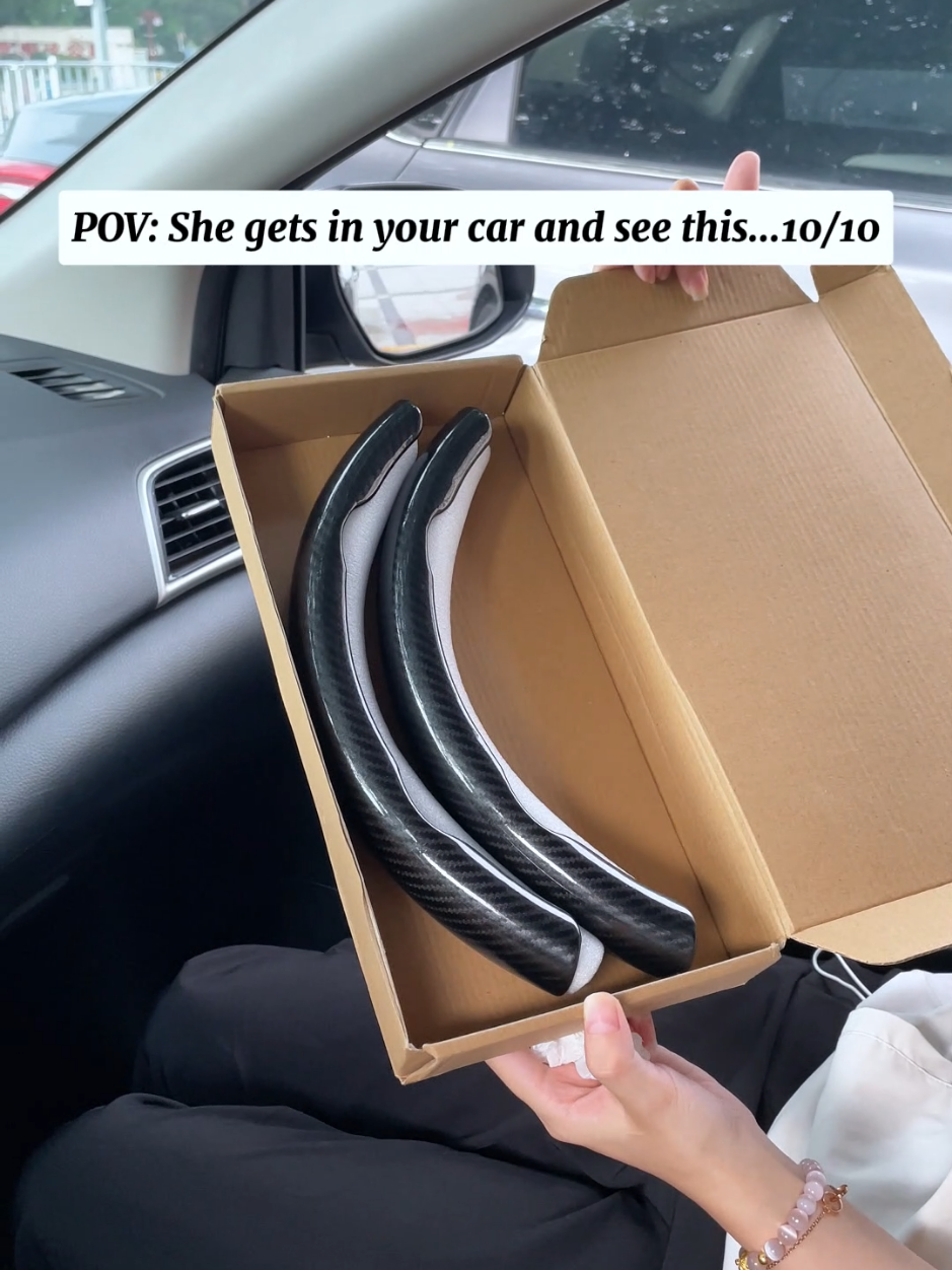 Sporty Upgrade for Your Car. #carfinds #drivers #steeringwheelcover #caraccessories #cardecor 