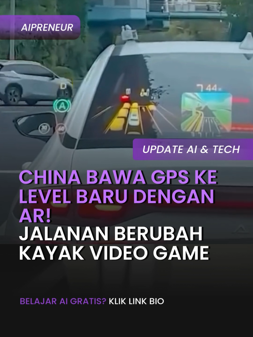 Bayangin lagi nyetir dan peta 3D langsung muncul di kaca depan mobilmu. Bukan film sci-fi, ini teknologi AR windshield di mobil China – bikin navigasi terasa kayak main game nyata. 🚗✨ cr: Mint_Perspective | Reddit | futuretech #FutureTech #SmartCar #ARtechnology #AIPreneur #LetAIWorks 