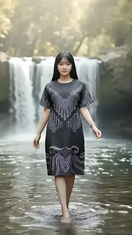 Pesona gadis desa dengan dress batik yang keren #ai #gadisdesa #hiburantiktok #aivideo #dressbatik