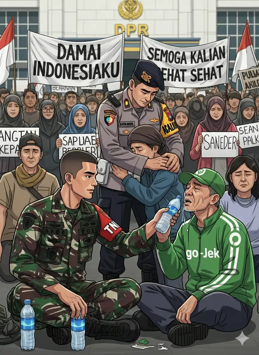 semoga kita selalu diberikan kesehatan dan jangan lupa sholat Jumat bagi yang muslim 🇮🇩 #demo #masyarakat #mahasiswa #gojek #damai 
