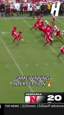 HARTZOG WITH THE INTERCEPTION! 🤯🚨 #football #cfb #CollegeFootball #sports #nebraska 