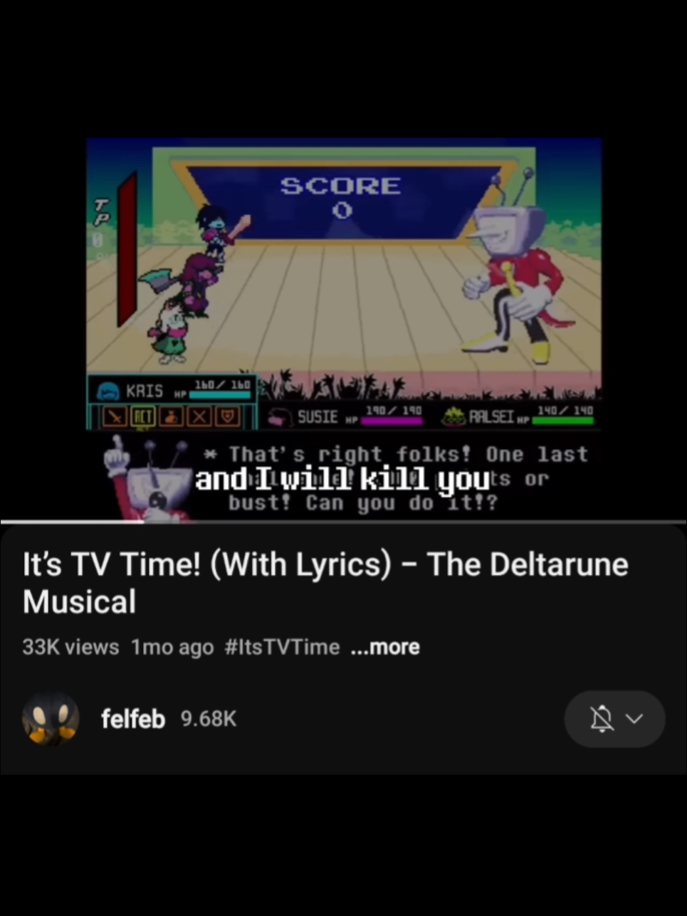 ive seen a couple felfeb utdr parodies uploaded here but i haven't my favorite (this one) yet so im blessing you all with this wonderful video ♥️ #deltarune #tenna #deltarunechapter3 