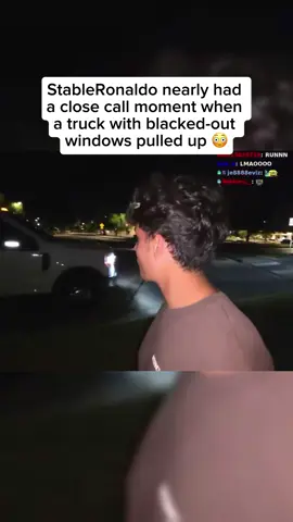 StableRonaldo had a close call when a sketchy truck pulled up 😳 #StableRonaldo #Texas #IRL #FaZe #Streamsniped