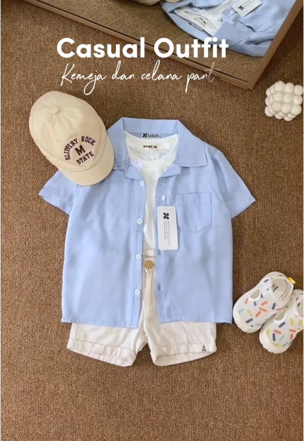 Ide outfit anak pake kemeja rayon dan celana pant 🩵  #outfitideas #outfitinspo #ootdanaklakilaki #outfitanaklakilaki #outfitanakcowok #ootanak #kemejarayonanak 