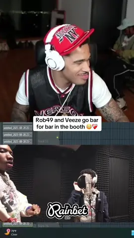 Rob49 and Veeze go bar for bar in the booth 😳❤️‍🩹#plaqueboymax #fyp #viral 