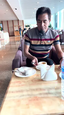 Having cappuccino coffee in Yangon International airport VIP lounge #airport 