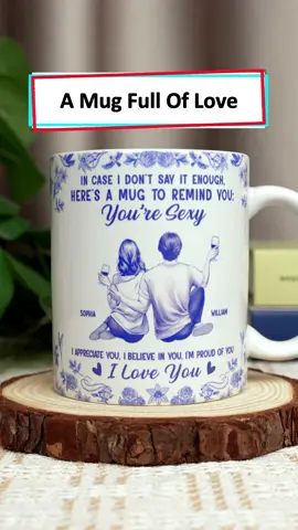 This ceramic mug keeps my coffee warm ☕ but my heart warmer #wanderprints #personalized #gifts #giftforcouple #couplesgift
