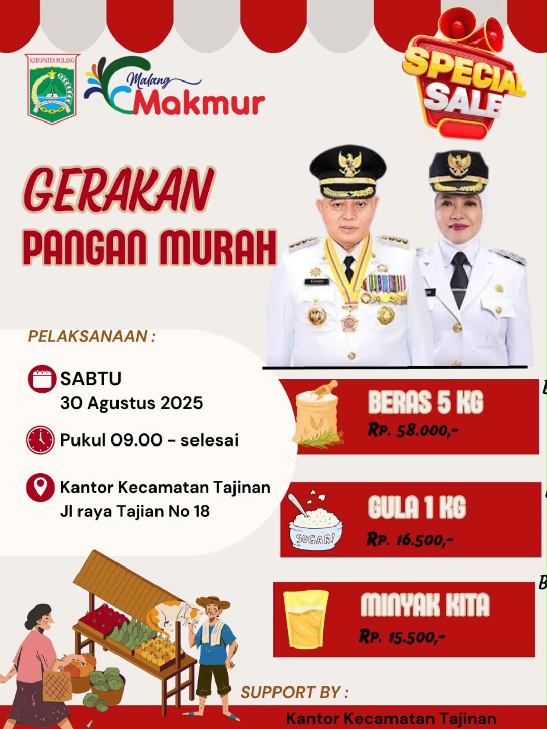 Gerakan Pangan Murah (GPM) #gpm #gerakanpanganmurah #malangkabupaten #kecamatantajinan #tajinan #jatim #provjatim