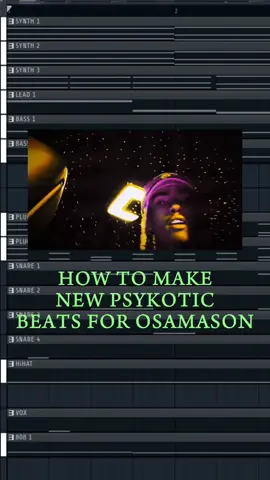 HOW TO MAKE CRAZY PSYKOTIC BEATS FOR OSAMASON | BREAKDOWN  #producertok #flstudio #beats #fyp #viral #osamason #psykotic #tutorial 