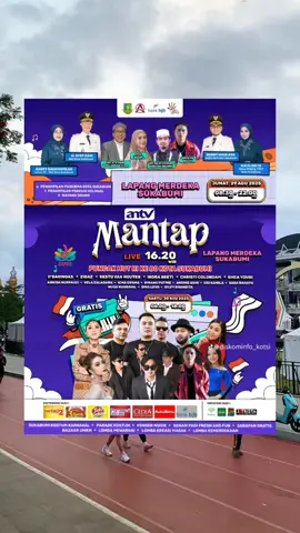 📌SUKABUMI RAME MANTAP-NYA BARENG ANTV ANTV Mantap bakal hadir GRATIS buat kamu semua 😍 📍Lapang Merdeka Sukabumi 📌Jumat, 29 Agustus 2025 (08.30 - 22.00 WIB) 📌Sabtu, 30 Agustus 2025 (06.00 - 18.00 WIB | Live 16.20 WIB) Bareng bintang-bintang kece: 🎤 D'Baginas, Zigaz, Restu Van Houten, Indra Bekti, Christi Colondam, Ghea Youbi, dan masih banyak lagi! Jangan lewatkan: 🔥Konser Musik 🔥Senam Pagi + sarapan gratis 🔥Bazaar UMKM 🔥Lomba karnaval, mewarnai & kemerdekaan seru 👉🏻 Catat tanggalnya, ajak keluarga, ajak sahabat dan ramaikan bareng ANTV #sukabumi #lapangmerdekasukabumi #antvrame #sukabumijawabarat #mantapantv 
