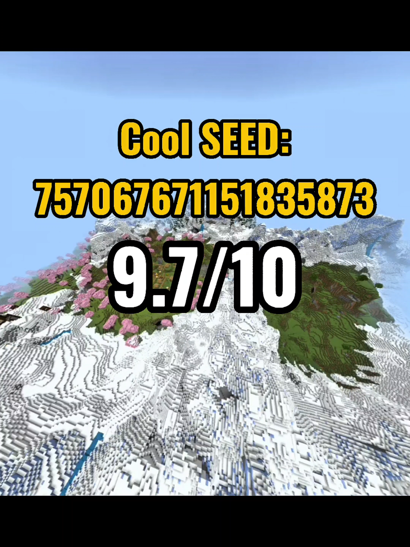 This SEED is ILLEGAL💀 Cherry grove doing donuts🌸🏔 village vibin' in the middle 🏡 SEED:  757067671151835873 Version: 1.21+ #minecraft_bedrock #minecraftseed #minecraftsurvival #MCPE #minecraftseedreview