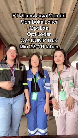 Persyaratan opt exa wajib sio terdaftar di k3,fc sim B2 umum,kk ktp,untuk Opt DT wajib B2 umum dan pengalaman kerja😇Alamat kantor labota sebelum permandian gabe,ujung jembatan depan Musollah ,banyak bis terparkir di depan, Pt Aliansi Jaya Mandiri#lowongankerja #imipmorowali 