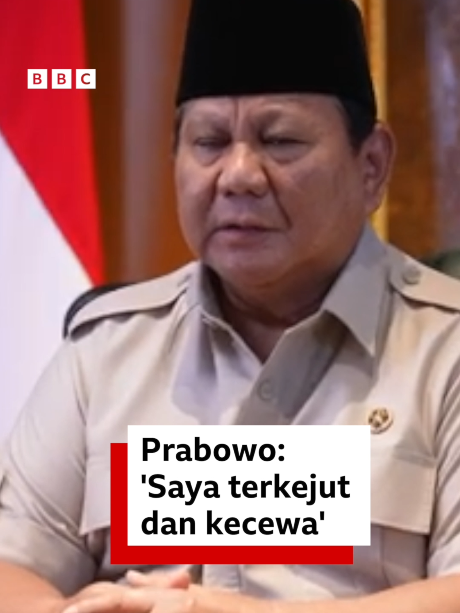 Presiden Prabowo Subianto mengatakan bahwa tindakan petugas berlebihan dan memerintahkan pengusutan tuntas. Presiden mengaku terkejut dan kecewa mengetahui peristiwa di mana 