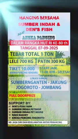 ramaikan bosku Jo lali Gowo payung #promomakangajian #jogorotojombanggoroto #fyppppppppppppppppppppppp #mancingmania  #mancingbareng 