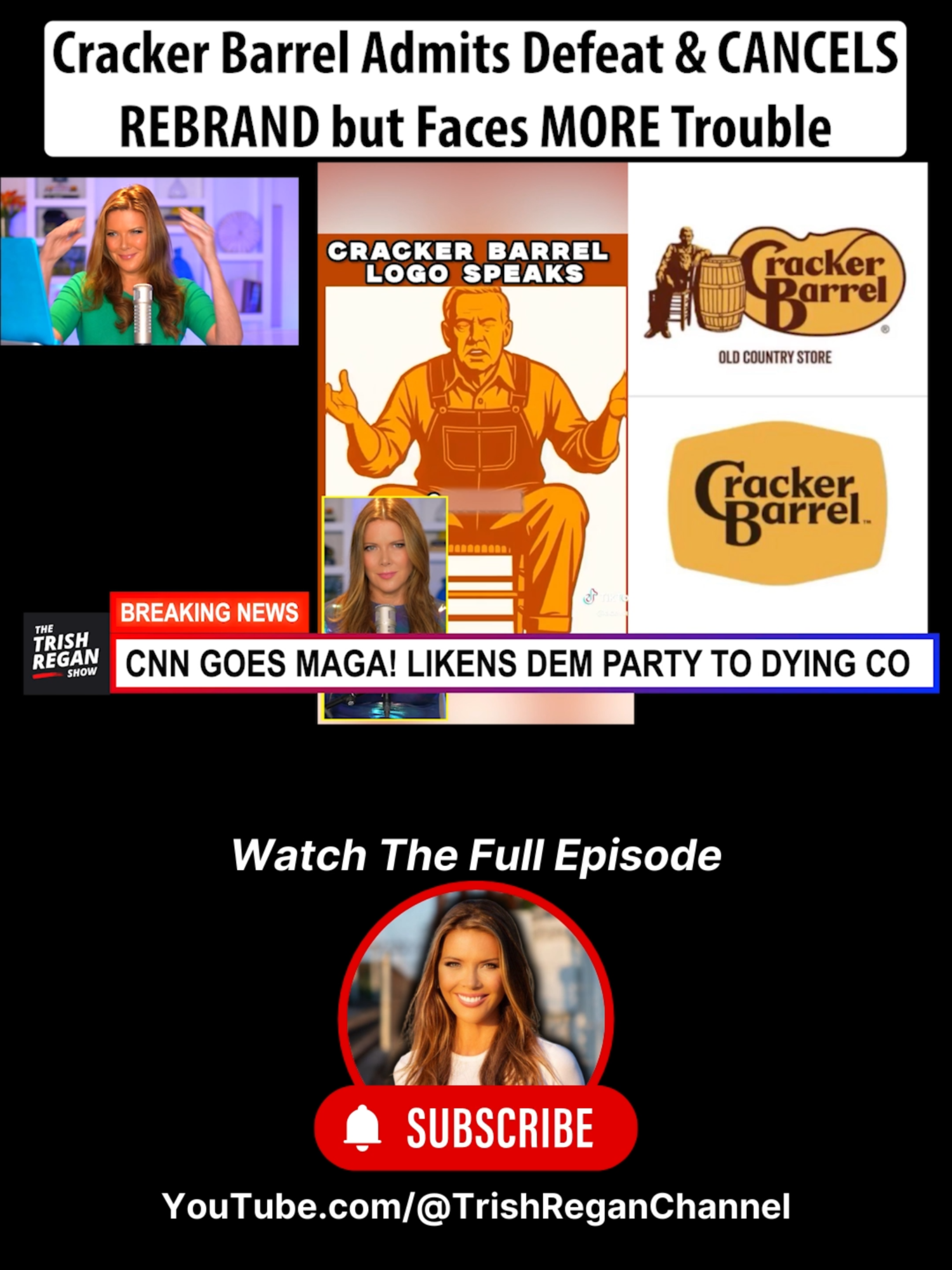 Cracker Barrel has officially cancelled its controversial rebrand after massive backlash—but the company’s troubles are far from over. Subscribe and watch the FULL show at YouTube.com/@TrishReganChannel. #trishregan #trishreganshow