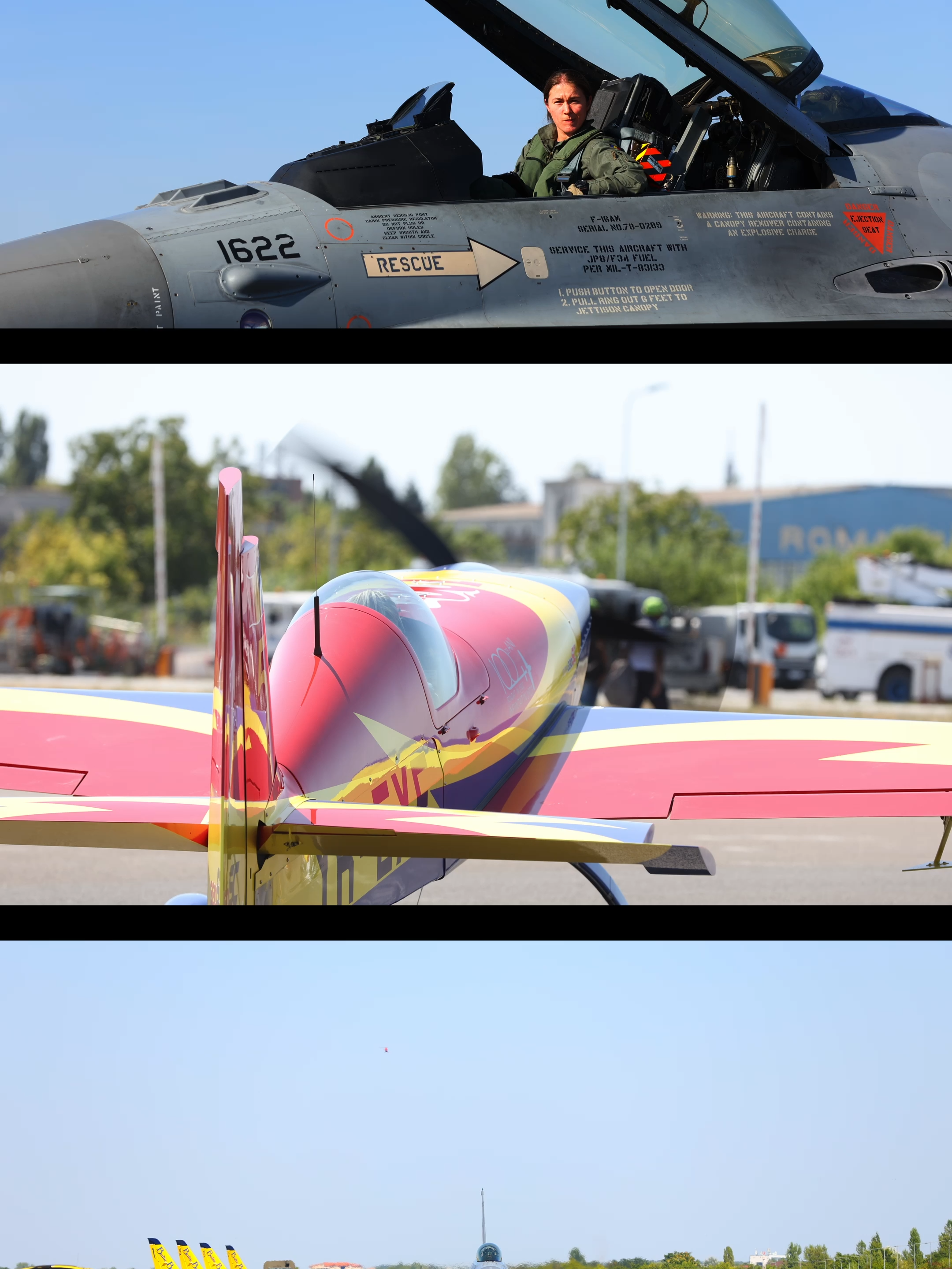 👩‍✈ La #BIAS2025 avem două femei pilot de care suntem foarte mândri! ✨ Andreea Bănesaru – singura femeie pilot de acrobații aeriene din România. O puteți admira în evoluții spectaculoase solo și alături de Hawks of Romania. ✨ Bianca Boțaș – una dintre cele două femei ale Forțelor Aeriene Române care zboară pe F-16. La BIAS o puteți întâlni în expoziția statică, lângă avionul de vânătoare. 📅 29-31 august 📍 Aeroportul Băneasa & Romaero  🎟 Intrarea este liberă   Forţele Aeriene Române Bucharest Airports Aeroclubul României 🇬🇧  👩‍✈ At #BIAS2025 we proudly present two amazing female pilots! ✨ Andreea Bănesaru – the only female aerobatic pilot in Romania. You can admire her in breathtaking solo flights and with the Hawks of Romania formation. ✨ Bianca Boțaș – one of the two women in the Romanian Air Force flying the F-16. At BIAS, you can meet her at the static display, next to the fighter jet. 📅 August 29-31 📍 Băneasa Airport & Romaero 🎟 Free entrance #BIAS2025 #WomenInAviation #HawksOfRomania #RoAF #F16 #AirShow #BucharestAirShow #AvGeek #ForYou