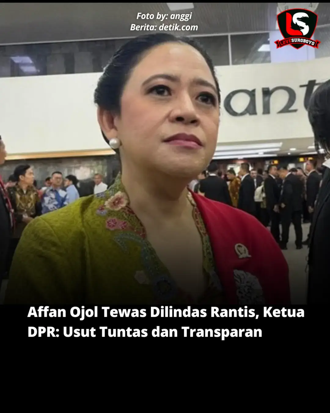 Ketua DPR RI Puan Maharani menyampaikan belasungkawa terhadap korban insiden driver ojek online (ojol) dilindas mobil kendaraan taktis (Rantis) Brimob dalam demo kemarin. Ia meminta aparat penegak hukum mengusut tuntas insiden terhadap Affan Kurniawan ini. 