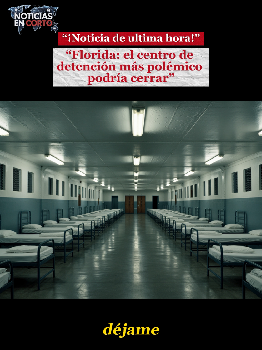 El llamado “Alcatraz de los cocodrilos”, un centro de detención de migrantes en el sur de Florida, está bajo orden judicial para detener sus operaciones tras denuncias de abusos y condiciones inhumanas. El gobernador se opone, pero la presión legal aumenta y podría significar su cierre. ¿Qué opinas? ¿Es justicia o política?  #ultimahora🚨 #latinoenusa🇺🇲 #estadosunidos🇺🇸 #usnews #breakingnews 