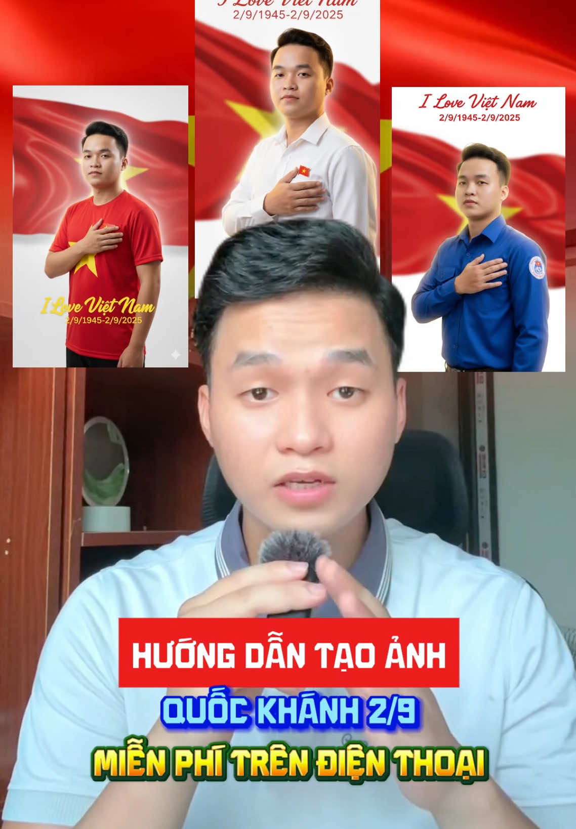 Tạo ảnh chào mừng Quốc Khánh 2/9 Tôi Yêu Việt Nam cả nhà ơi. Dễ làm trên điện thoại, một hành động nhỏ cũng góp phần làn toả tình yêu, niềm tự hào dân tộc #chupanhquockhanh #taoanhbangai #quockhanh #toiyeuvietnam #xuhuongtiktok  