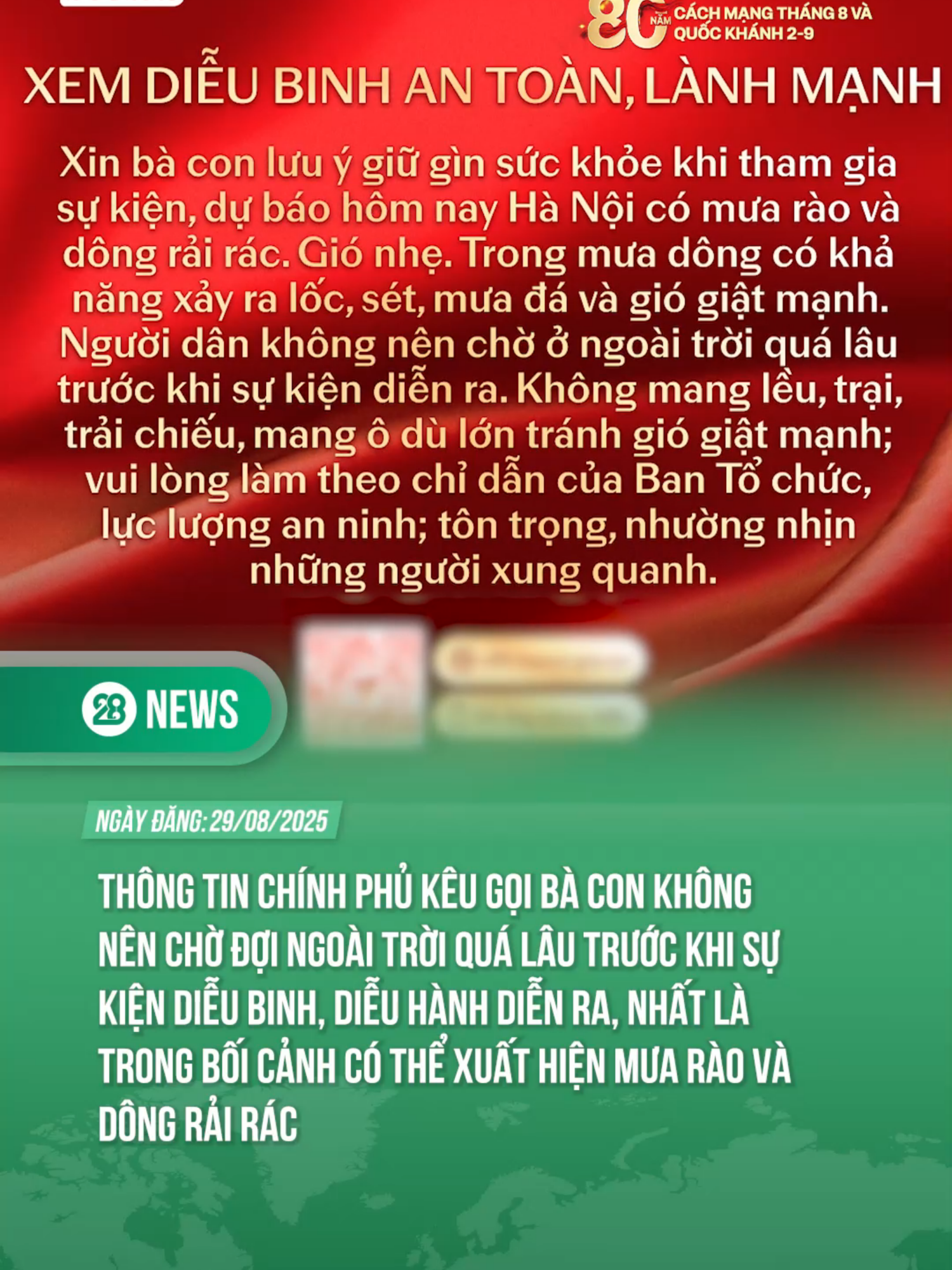 BÀ CON XEM DIỄU BINH AN TOÀN, LÀNH MẠNH NHA #theanh28 #Theanh28news #tiktoknews