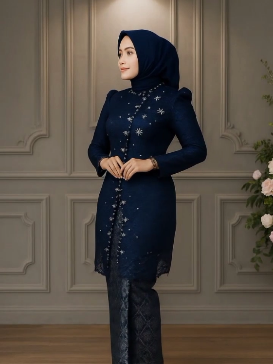Kebaya Tunik Janggan Brukat Payet Mutiara Rok Songket Terbaru Kebaya Wisuda Hajatan Kondangan Kekinian Setelan Brokat Motif Dress Atasan#fyp 