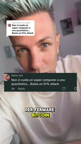 Replying to @Salvo not 🔐 Attaccare Bitcoin? Ti servono miliardi di dollari, anni per accumulare l’hardware e l’energia di 25 centrali nucleari. Il 51% attack è una fantasia: oggi Bitcoin è il network più sicuro al mondo, con oltre 1000 EH/s di potenza distribuita globalmente.