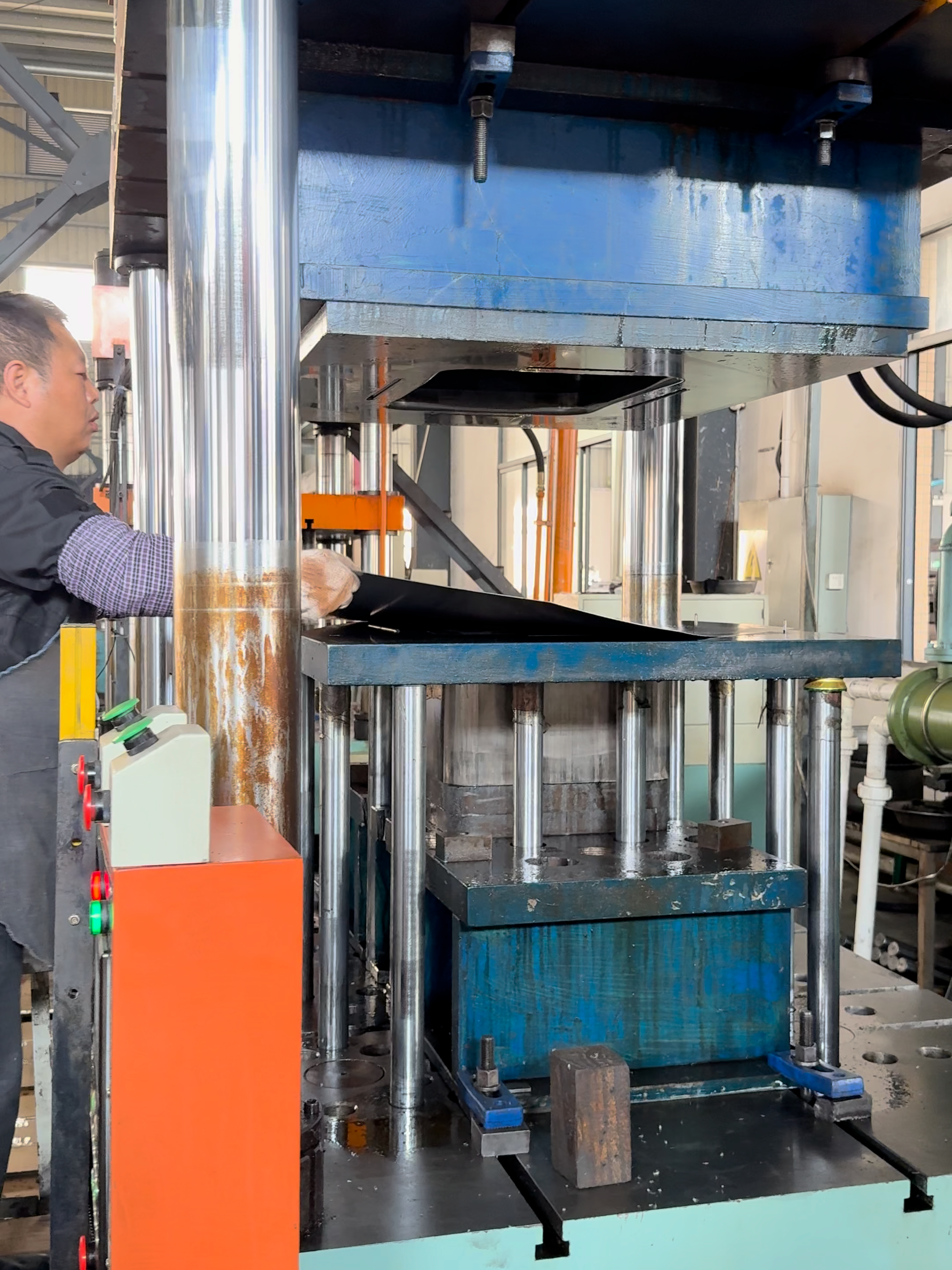 Inside the factory drawing grill body process  #process #drawing #machine #factory #stamping