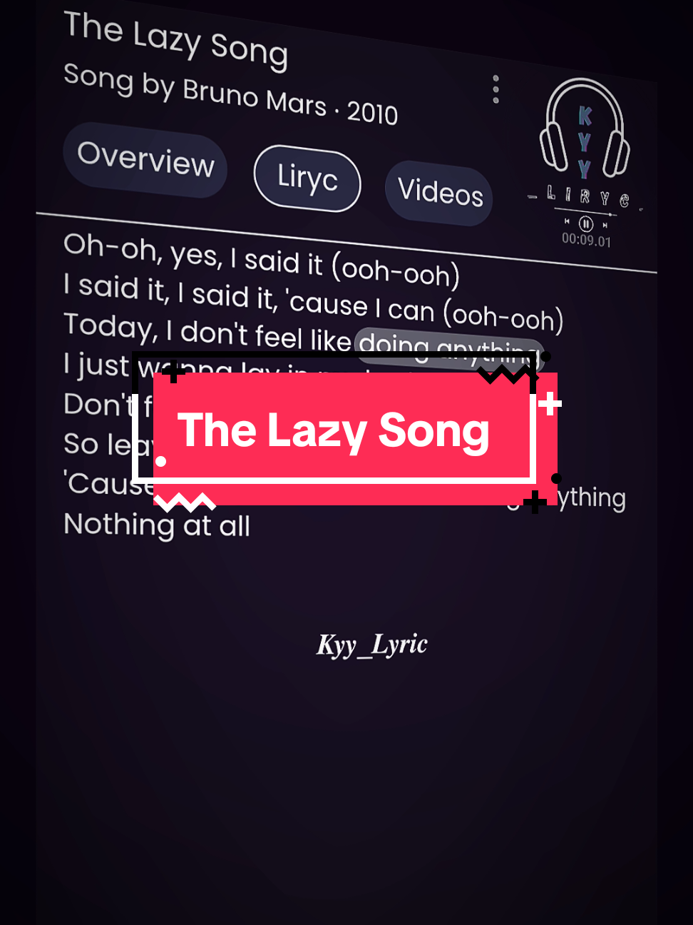 The Lazy Song🎧🎶 #brunomars #lirycs #song #kyyliryc #overlaylyrics 