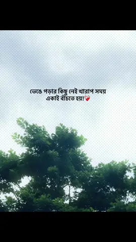 ভেঙে পড়ার কিছু নেই খারাপ সময় একাই বাঁচতে হয়!❤️‍🩹 #foryou #banglacaption #emotionalvideo #fyp 