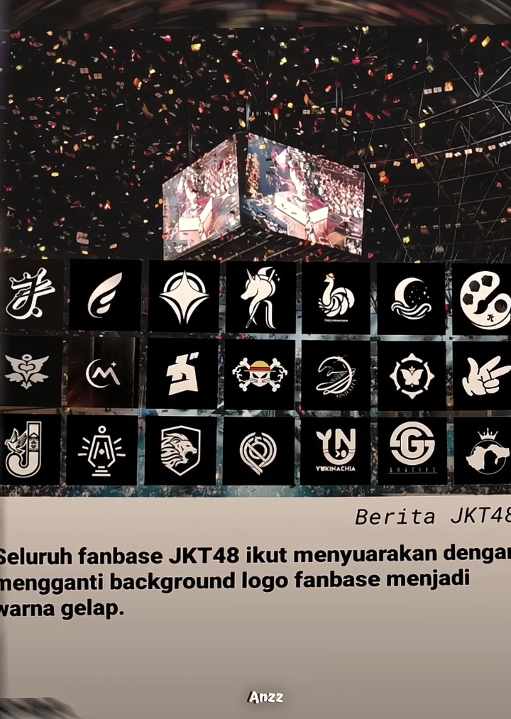 seluruh fanbase ikut menyuarakan dgn mengganti background logo menjadi warna gelap #jkt48 #jkt48newera #ryananzz #beritajkt48 