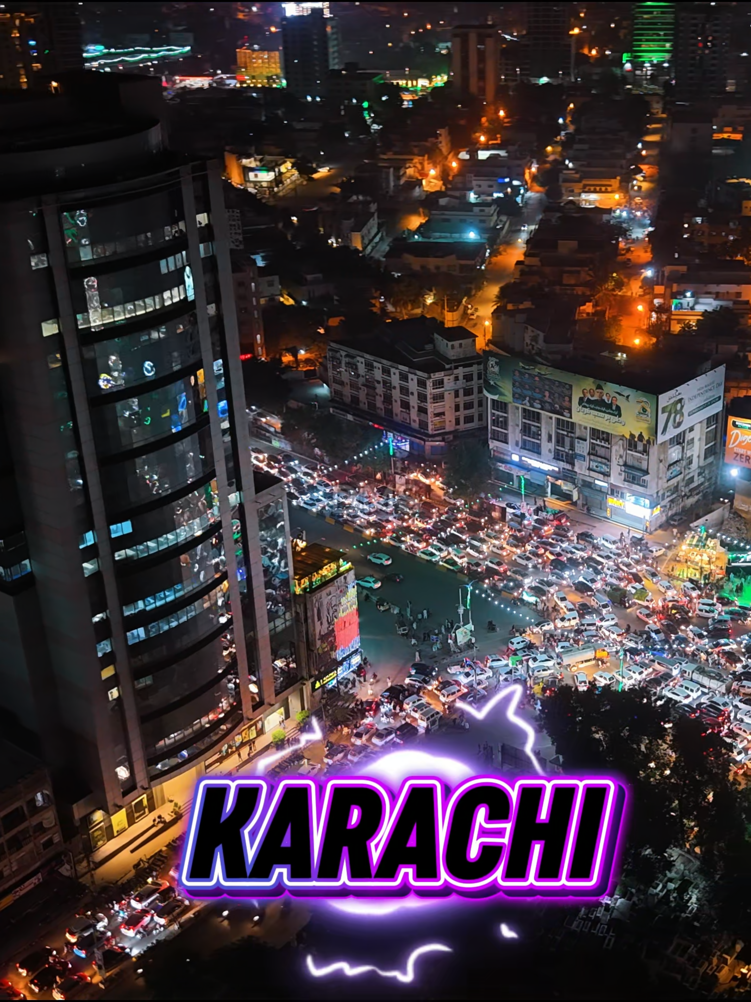 Stunning Karachi Night Drone View For 4k high quality video go to  youtube.com/@DekhenMeraySath #dekhenmeraysath #karachi #pakistan #dronevideo