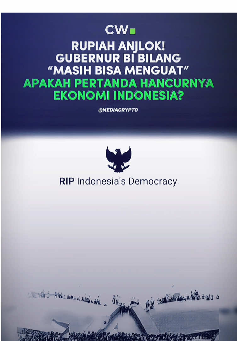 Dampak jika rupiah anjlok: Biaya impor menjadi lebih mahal, terutama untuk bahan baku industri. Ini akan berdampak pada harga produksi, yang kemudian menyebabkan inflasi cost-push, yaitu inflasi yang dipicu oleh peningkatan biaya produksi. #demo #inflasi #fyp #cryptowave #gabrielrey 