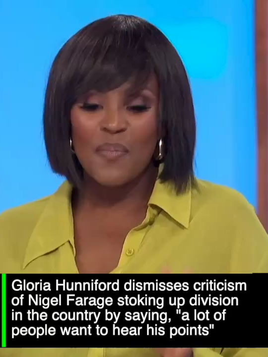 loria Hunniford dismisses criticism of Nigel Farage stoking up division in the country by saying, 