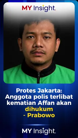 Protes Jakarta: Anggota polis terlibat kematian Affan akan dihukum - Prabowo Presiden Indonesia, Prabowo Subianto memberi jaminan anggota polis yang terlibat dalam kematian Affan Kurniawan akan dihukum sewajarnya. Memetik CNN Indonesia, Prabowo mahu tindakan tegas diambil sekiranya terbukti wujud pelanggaran prosedur dan undang-undang dalam insiden tersebut. Prabowo turut mengarahkan siasatan dijalankan secara teliti dan telus, sambil meluahkan kekecewaan terhadap tindakan berlebihan pasukan keselamatan ketika mengawal demonstrasi baru-baru ini. Beliau turut menyampaikan ucapan takziah kepada keluarga Affan dan menzahirkan rasa dukacita atas kejadian itu. #fyp #foryou #foryoupage #trending #viral #tiktokmalaysia #malaysiatiktok #explore #isusemasa #beritaviral #faktamalaysia #kisahrakyat #politikmalaysia #suaramalaysia #anakmalaysia #buli #pukul #jenayah #ojek #affan #prabowo #kematian #prabowo