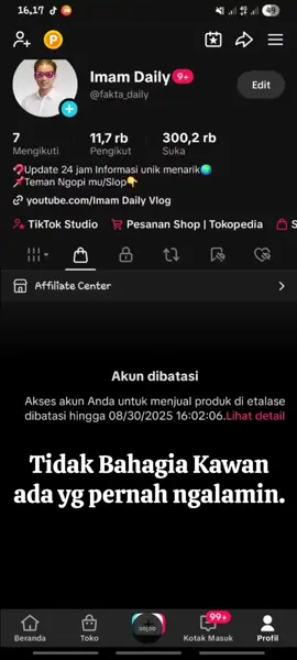 Ada ada saja, lagi semangat2nya malah dapat beginian😭 #affiliatetiktok #akundibatasi #fypdong 