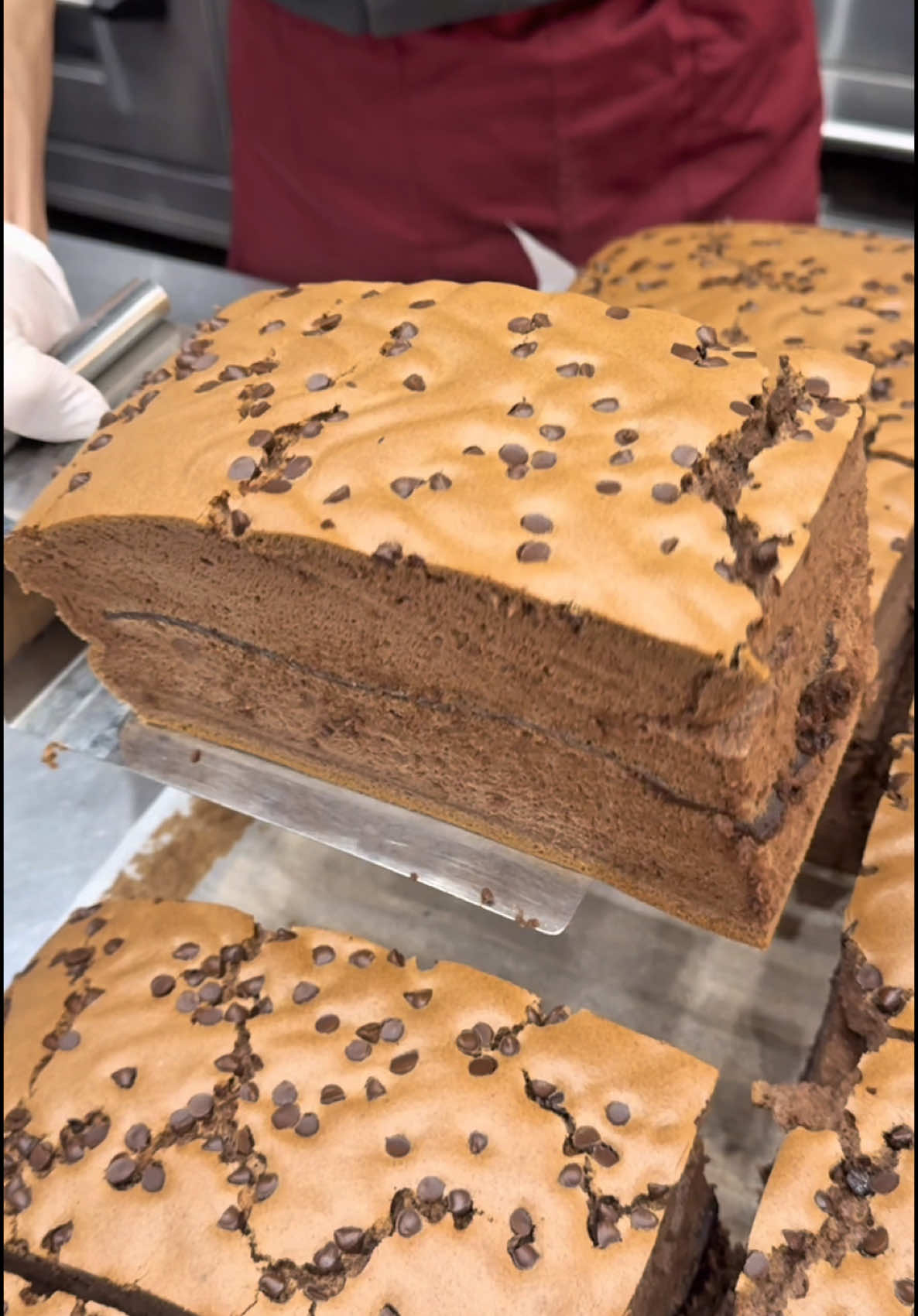 3種のチョコが奏でる濃厚チョコ台湾カステラ🍫 チョコ生地×ザクザクチョコチップ×とろ〜りチョコ層 3つのチョコが口の中でとろけるチョコ好き必見の台湾カステラ😍 ふわしゅわエアリーな食感に 濃厚なチョコが絶妙にマッチ✨️ チョコレート好きにこそ味わってほしい逸品🍫 超オススメ！ 📍東京『グランドカステラ』 ダブルチョコカステラ 1850円 #東京グルメ #東京カフェ #スイーツ #japanesefood #tiktokfood 