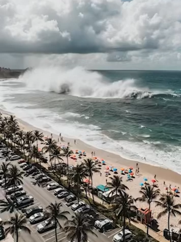 Tsunami Devastates Hawaii Coastline! #shorts #viral #tsunami #resort #beach #disaster #wave #flood