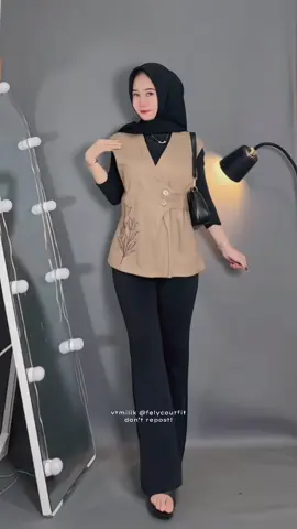 ide outfit pakai vest🤎 #vest #ootdhijabstyle #ootdvest #fyp 