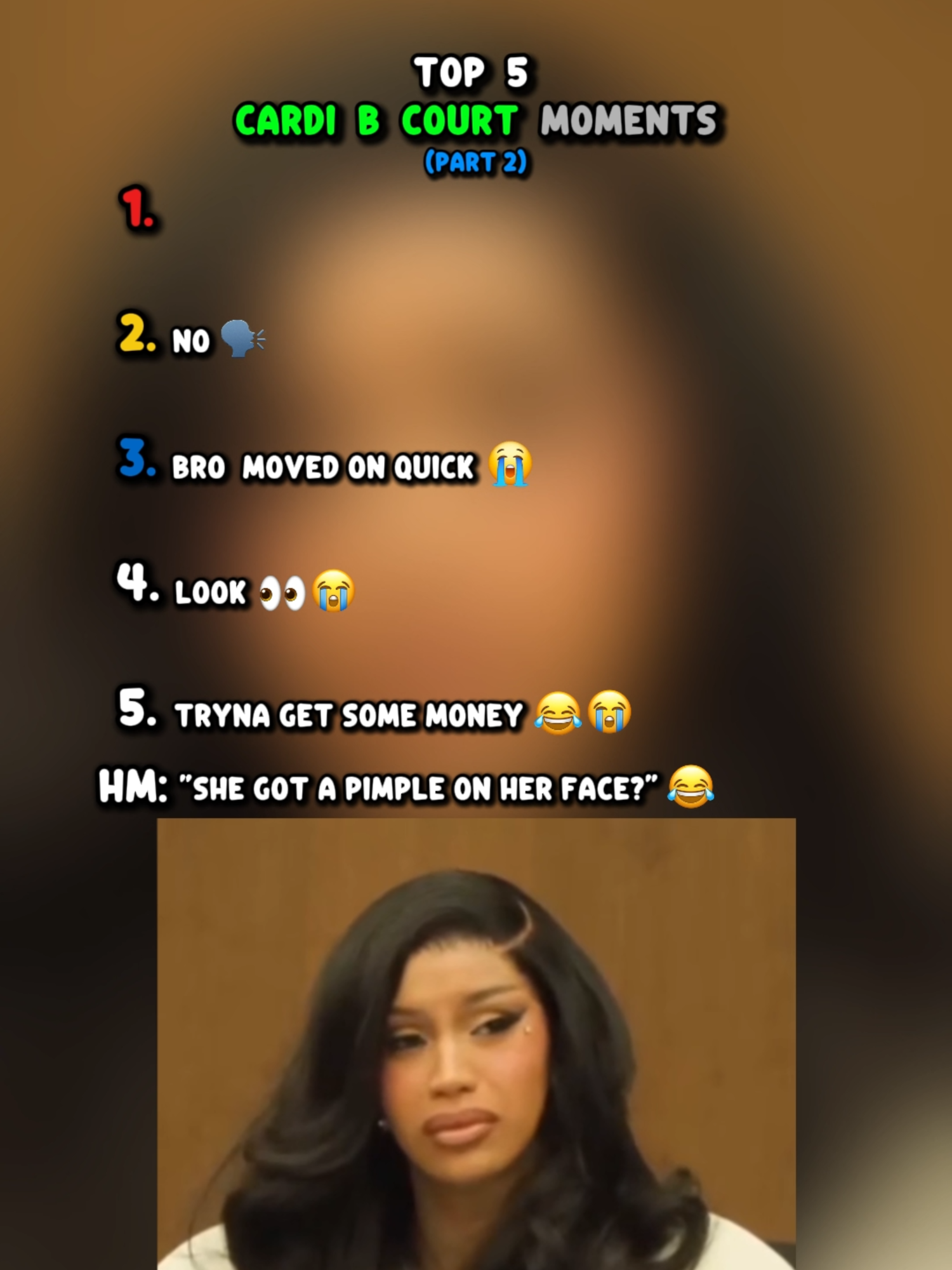 Part 2 | Cardi B's funniest moments in court🤣😭 #cardib #emaniellis #cardibvsemani #court #trialwatch #awkward #usa