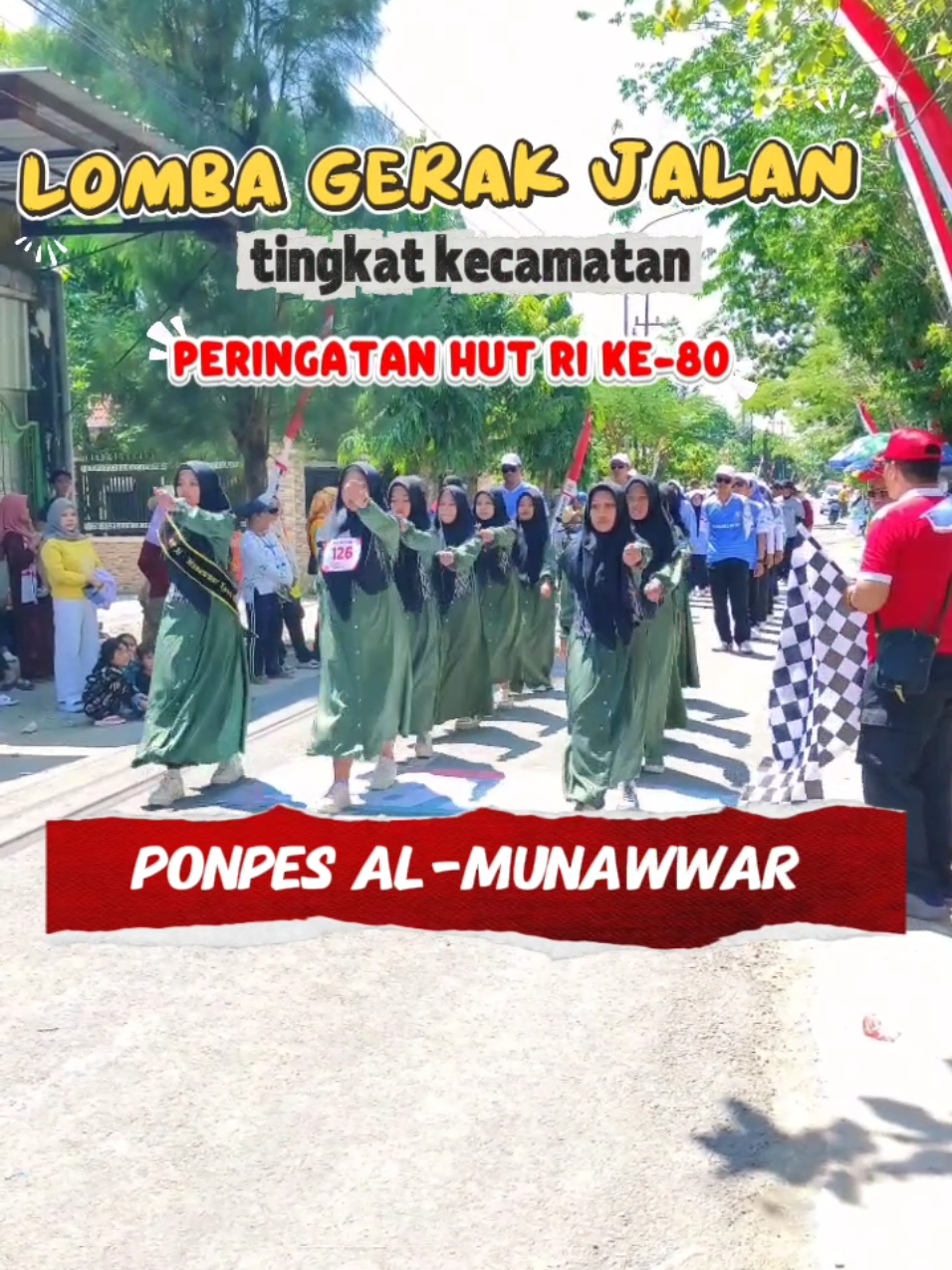Dengan langkah tanpa henti,kita buktikan semangat tanpa henti!Lomba Gerak Jalan kategori Umum tingkat kecamatan Dander telah diikuti oleh para santri PP.Al-Munawwar dengan penuh semangat#gerakjalan17an #almunawwar