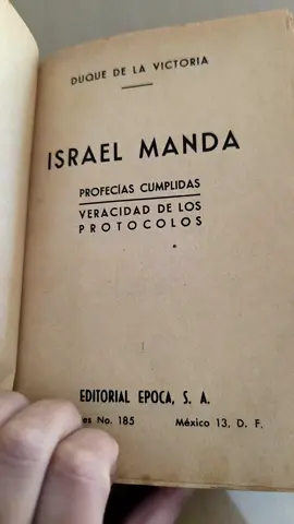Los planes ocultos para la humanidad, protocolos de los Sabios de Sión. Te suena de algo? libro: Israel Manda Autor: Duque de la Victoria (pseudónimo) #conspiracy  #futuro  #sionismo #nwo #nuevoordenmundial 