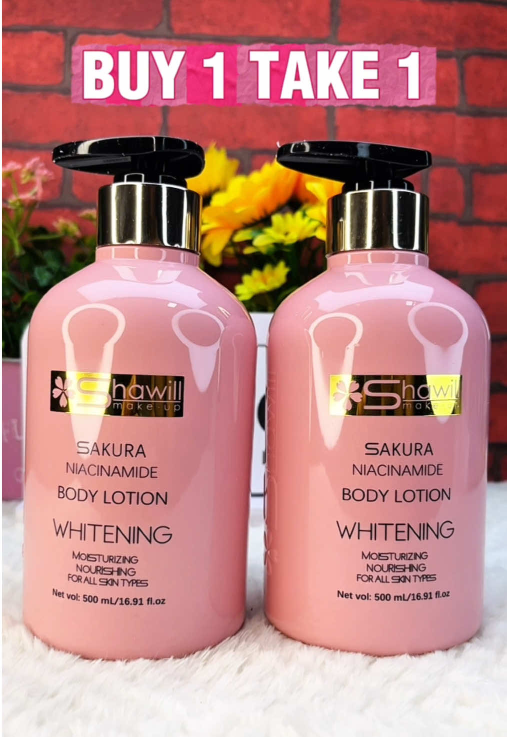 BUY 1 TAKE 1 2 PIECES SHAWILL SAKURA BODY LOTION WHITENING NIACINAMIDE 500ml MOISTURIZING SKIN CARE SKIN REPAIR BODY CARE COMFORT MARYLITE MAHALIA ENDORSED#shawillcosmeticsph #sakurawhiteninglotion #niacinamide #whiteninglotion #bodycare 