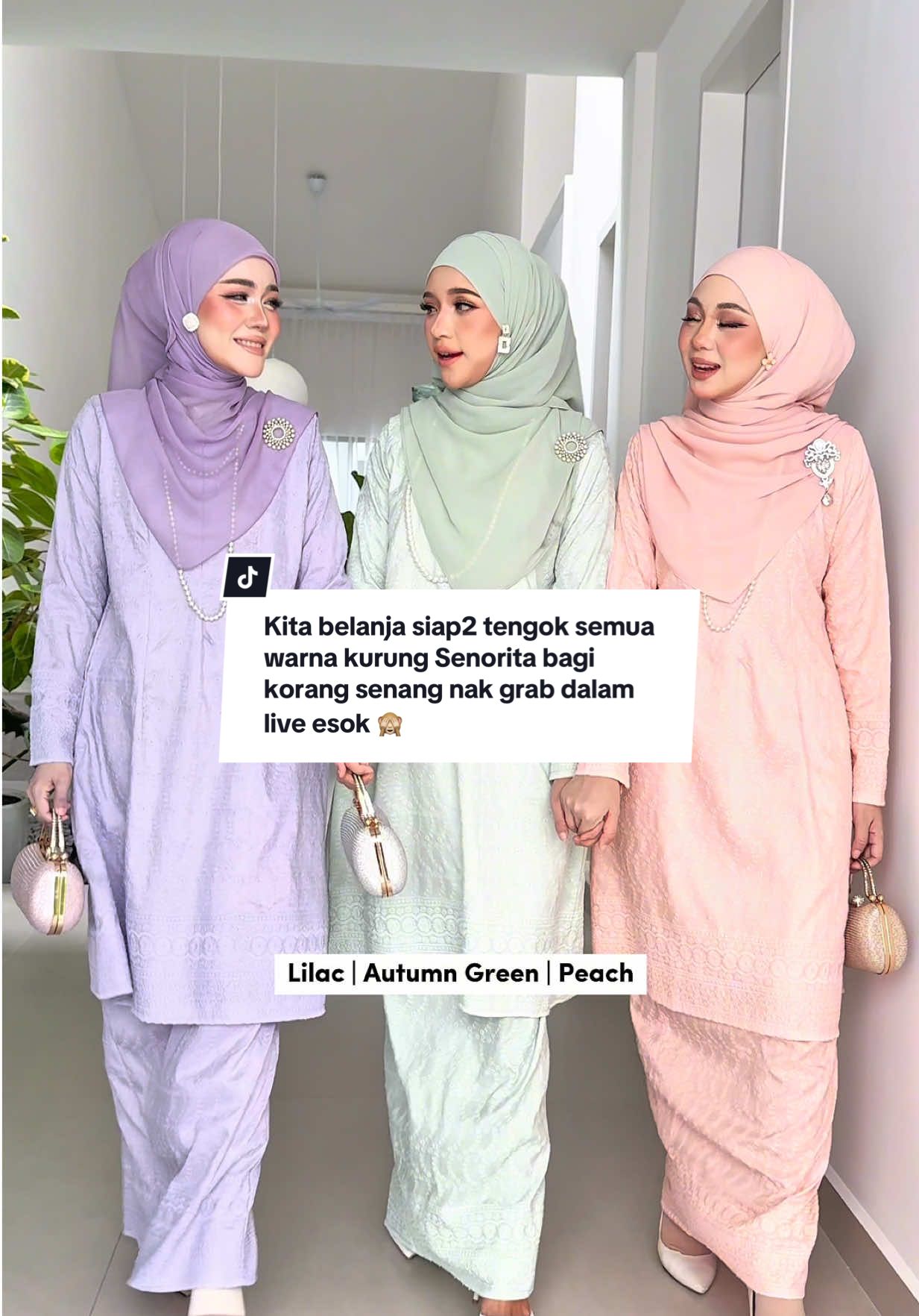 Kita belanja siap2 tengok semua warna kurung Senorita bagi korang senang nak grab dalam live esok 🙈✨ Jom masuk live launching esok Sabtu jam 9pagi tau ‼️ #nfhboutiquegallery #kurung #kurungcantik #bajuwanita #tiktokshop 