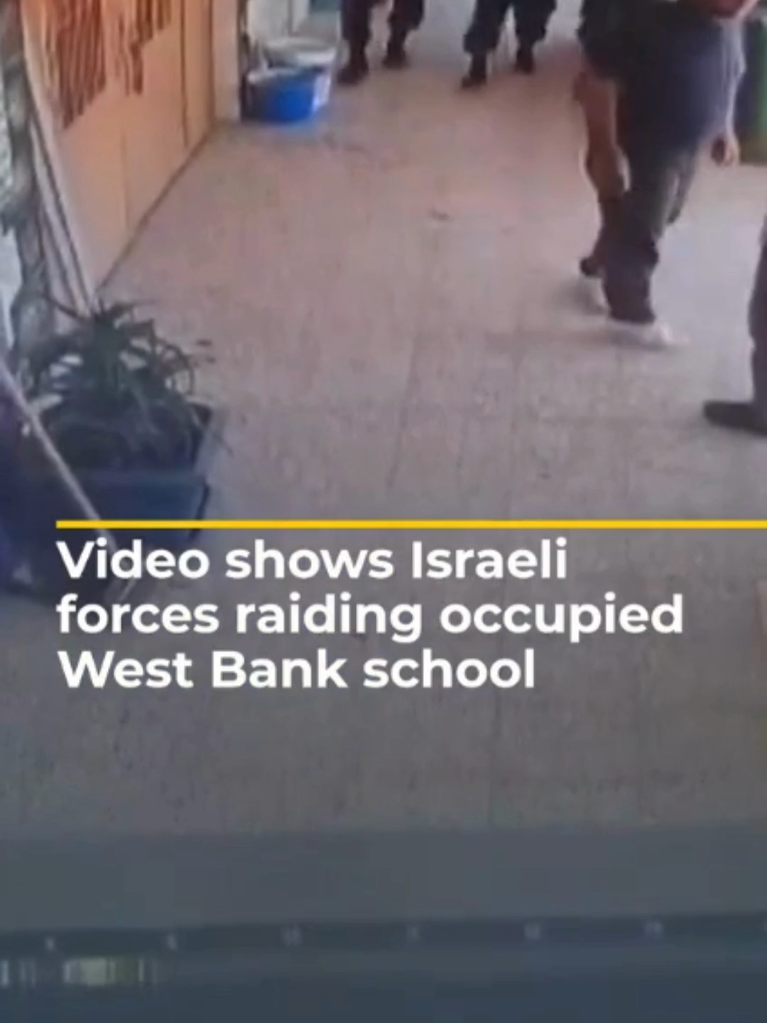Security camera video shows Israeli soldiers raiding the Al-Rashidin School in Hebron in the occupied West Bank. Palestinian media reports say Israeli forces stormed several schools in the city and arrested teachers. #swat #soldiers #israel #palestina #worldstory #news #security
